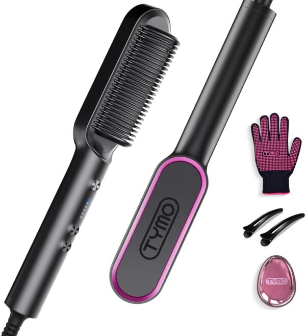 TYMO Hair Straightener Brush UK, Flat Iron and Hair Brush