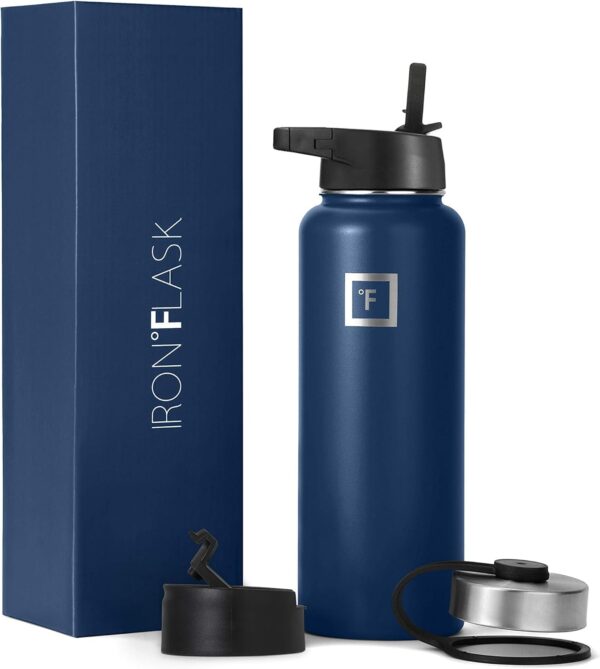 Sports Water Bottle - Wide Mouth with 3 Spout Lids
